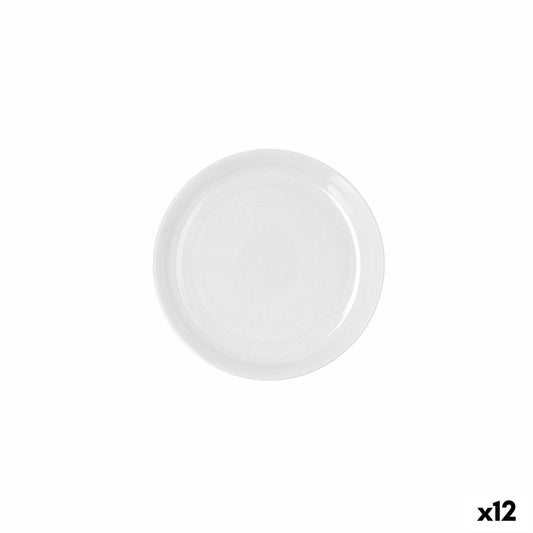 Flat plate Ariane Artisan Ceramic White Ø 21 cm (12 Units) Ariane