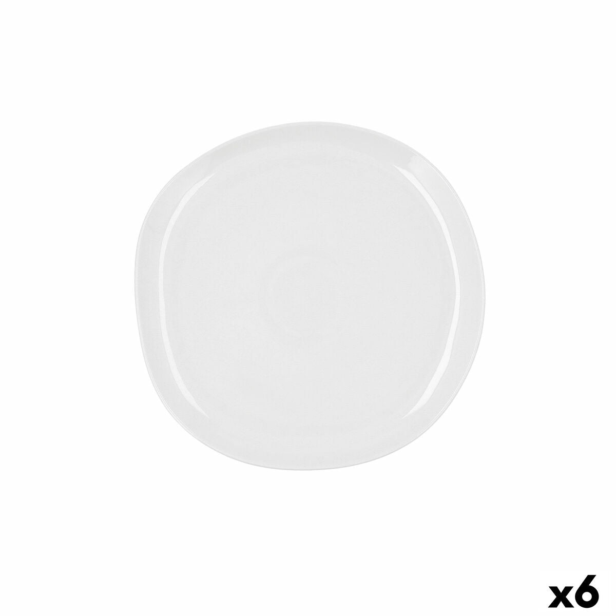 Flat plate Ariane Earth Ceramic White Ø 27 cm (6 Units) Ariane