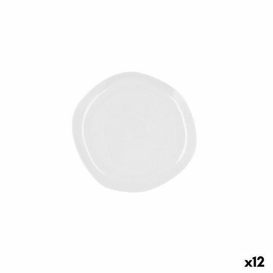 Flat plate Ariane Earth Ceramic White Ø 21 cm (12 Units) Ariane