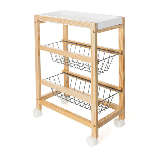 Vegetable trolley Quid Gala White Wood 40,5 x 24 x 60 cm Quid