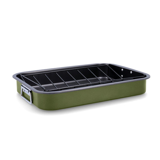 Roasting Tin Quid Naturalia Grille Green Metal 42 x 30,5 x 6,3 cm Quid