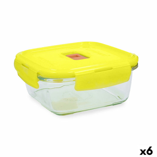 Hermetic Lunch Box Luminarc Pure Box Holy Yellow Glass Squared 1,22 L (6 Units) Luminarc