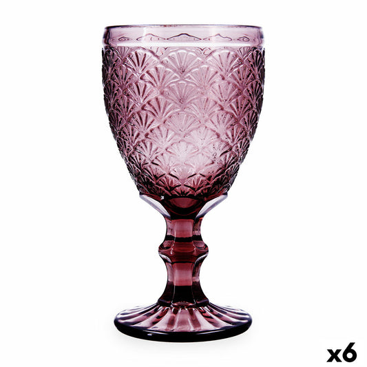 Wineglass Bidasoa Rose Moon Pink Glass 350 ml (6 Units) Bidasoa