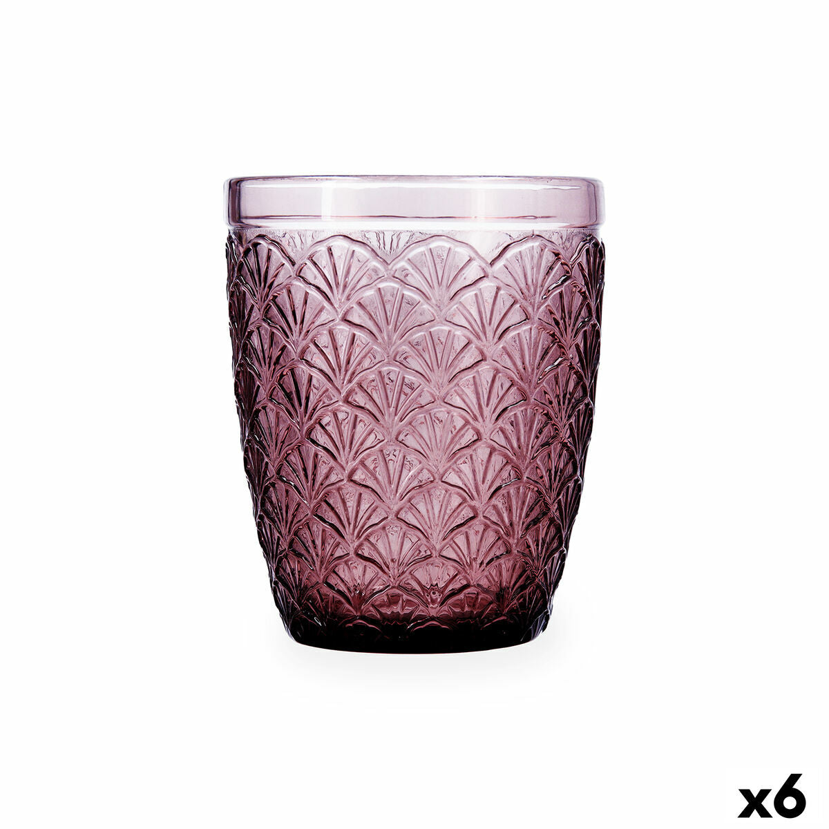 Glass Bidasoa Rose Moon Pink Glass 290 ml (6 Units) Bidasoa