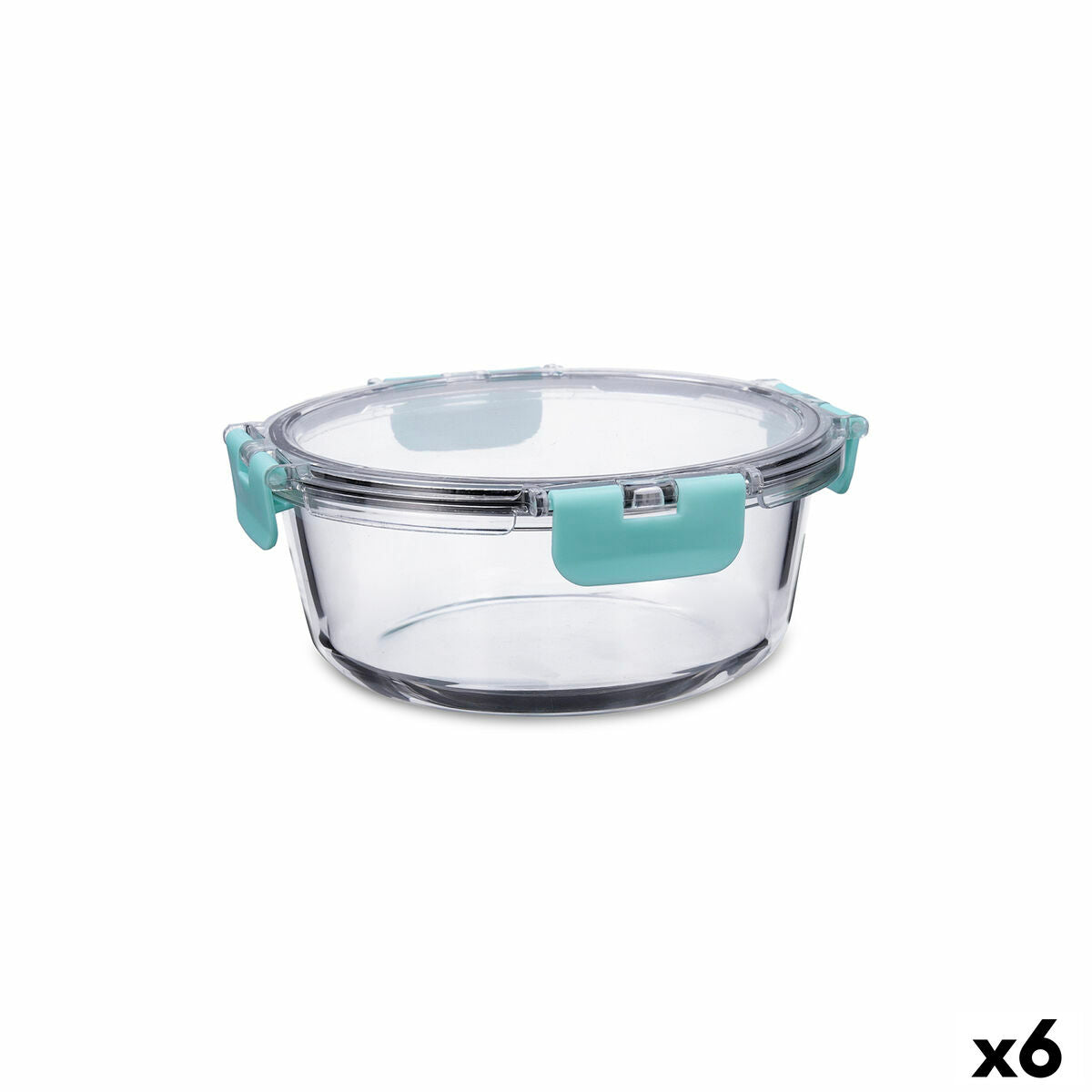 Hermetic Lunch Box Quid Purity Circular 970 ml Transparent Glass (6 Units) Quid