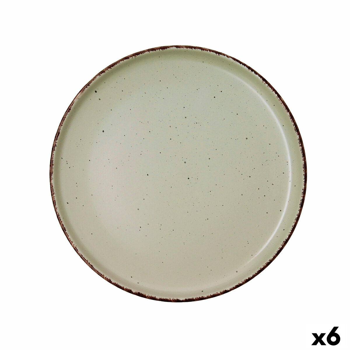 Flat Plate Quid Duna Green Ceramic 26,5 x 2,8 cm (6 Units) Quid