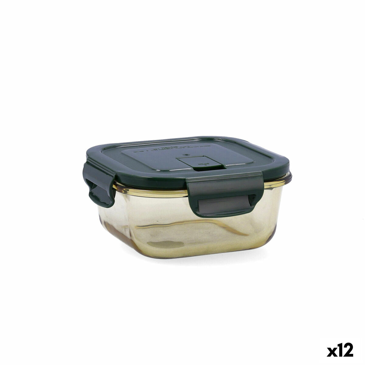 Hermetic Lunch Box Bidasoa Infinity Squared 520 ml Yellow Glass (12 Units) Bidasoa