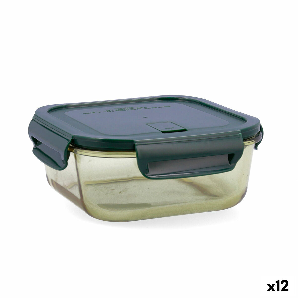 Hermetic Lunch Box Bidasoa Infinity Squared 1,1 L Yellow Glass (12 Units) Bidasoa