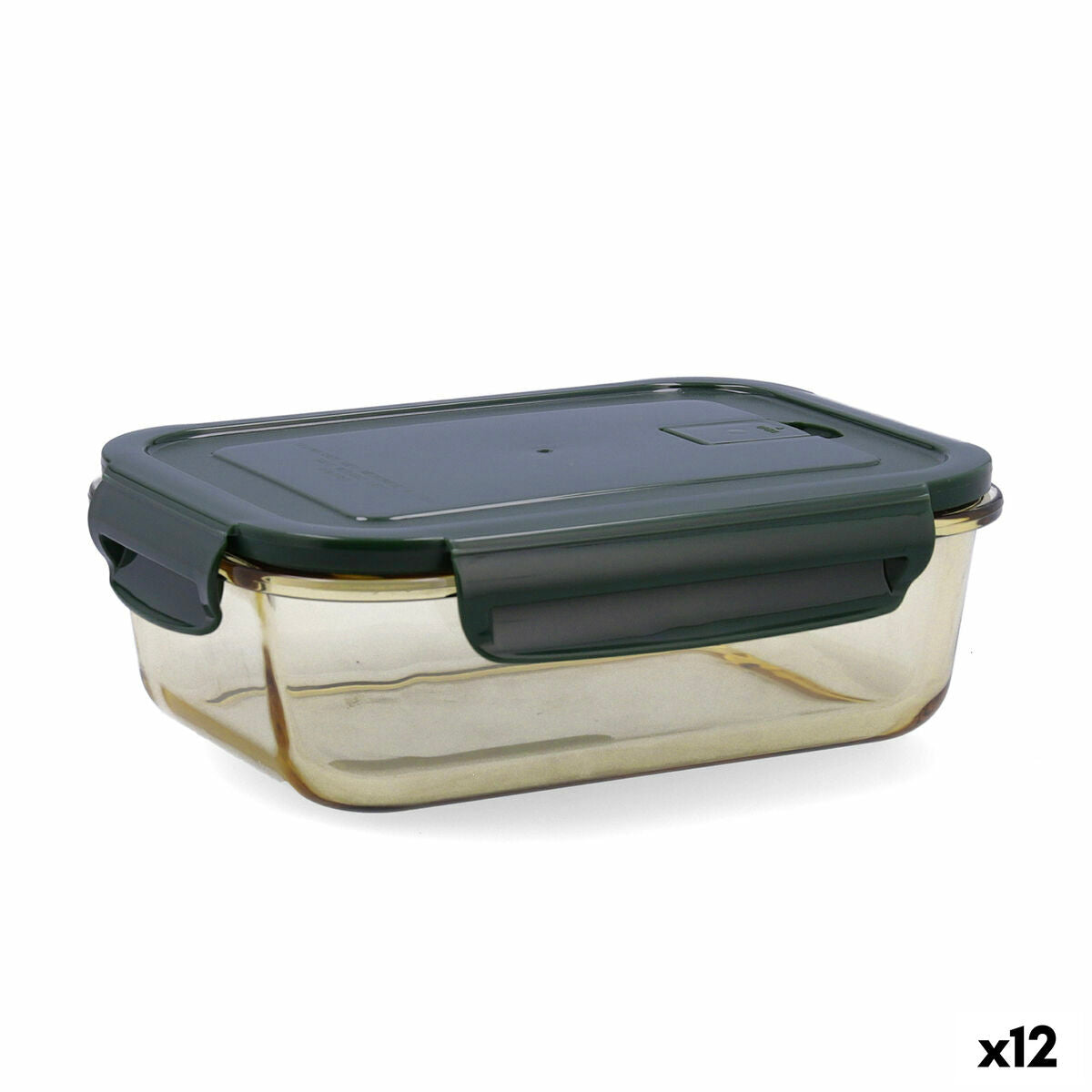 Hermetic Lunch Box Bidasoa Infinity Rectangular 1,04 L Yellow Glass (12 Units) Bidasoa