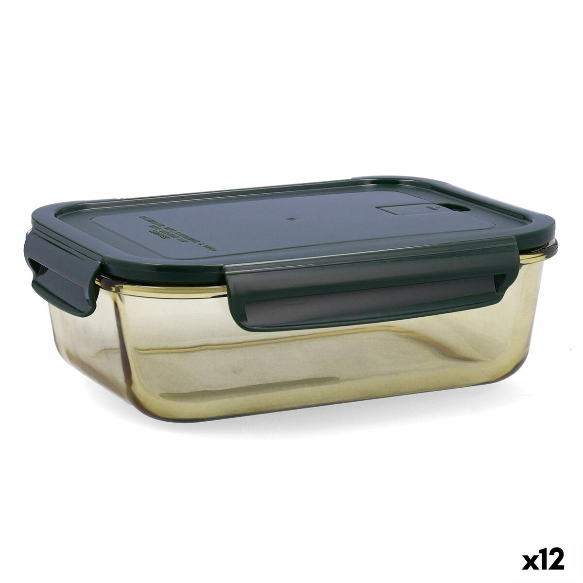 Hermetic Lunch Box Bidasoa Infinity Rectangular 1,5 L Yellow Glass (12 Units) Bidasoa