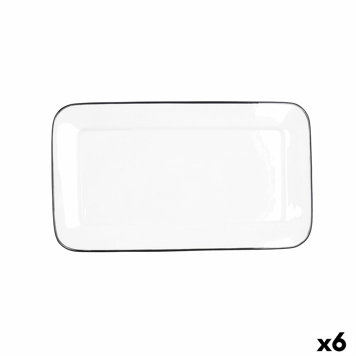 Snack tray Quid Gastro White Ceramic 31 x 18 cm (6 Units) Quid