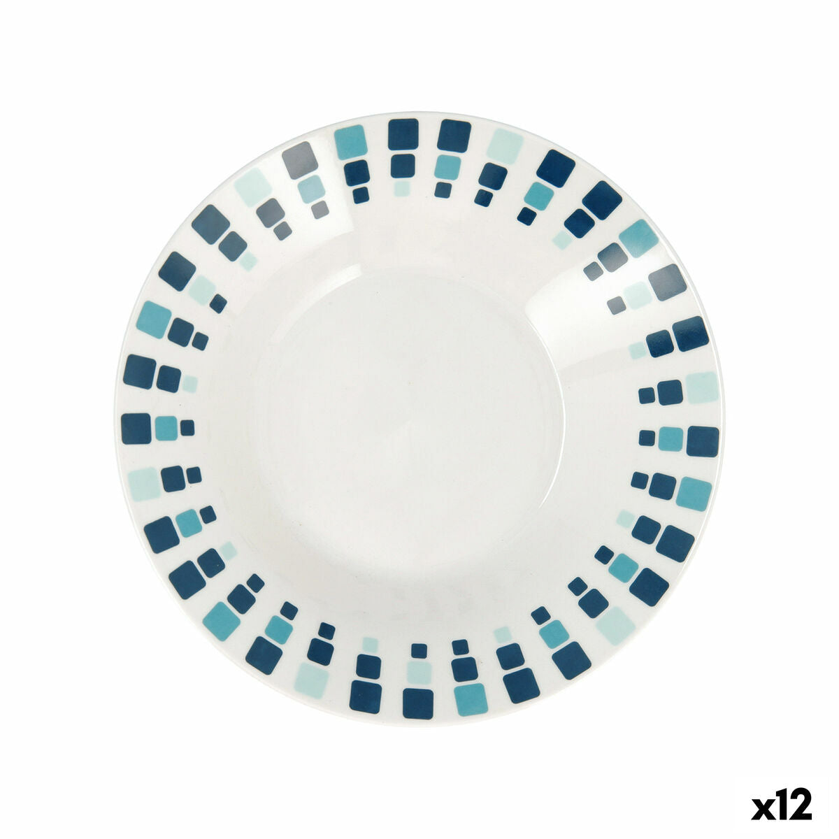 Deep Plate Quid Simetric Blue Ceramic 20 cm (12 Units) Quid