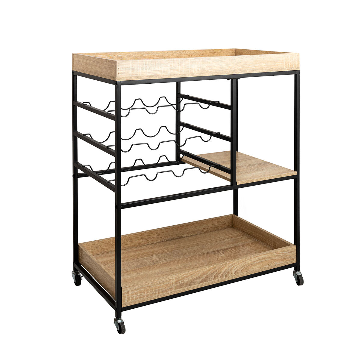 Serving trolley Vinthera Moa Bottle rack Black Metal 75 x 40 x 91,5 cm Vinthera