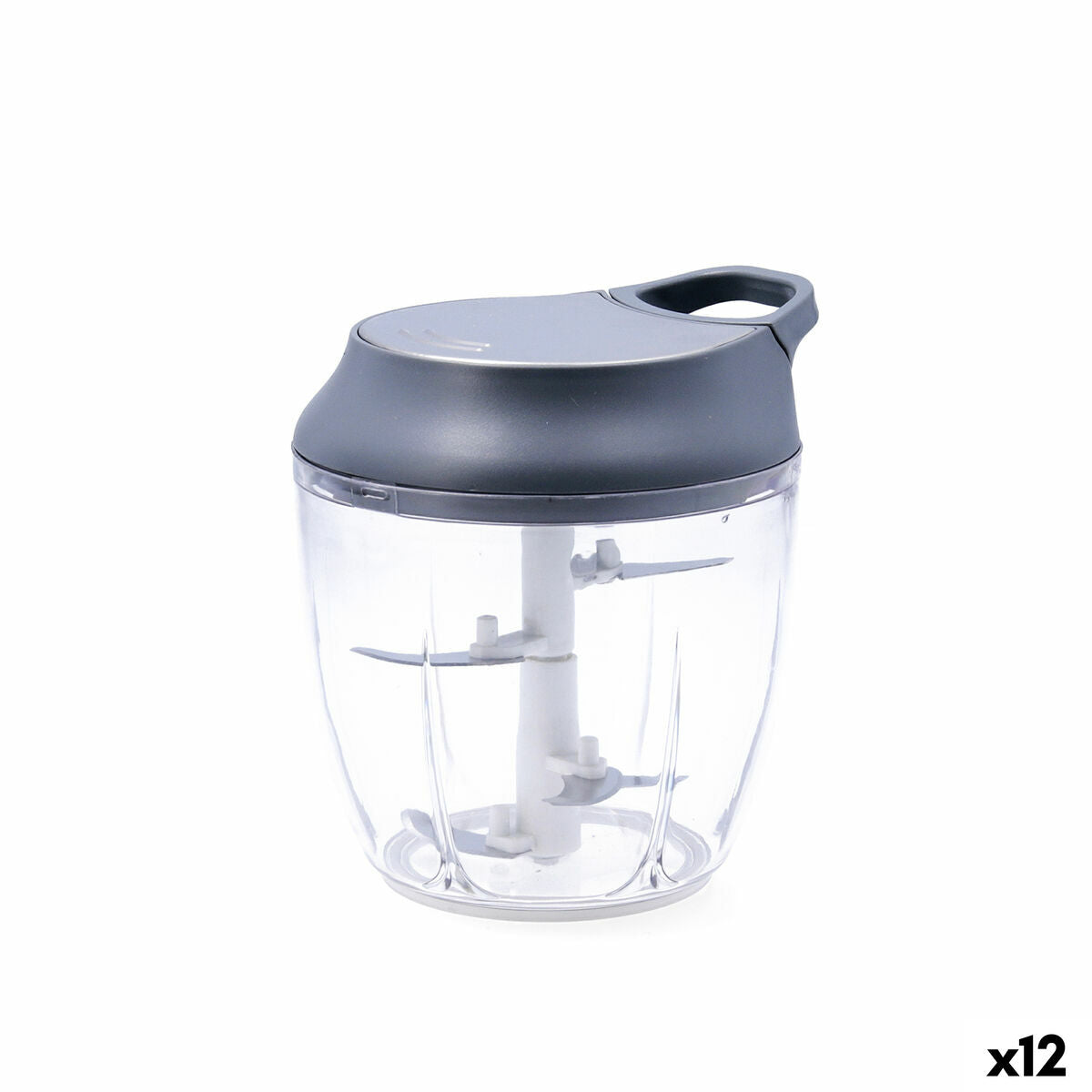 Manual vegetable chopper Quid Ozon Grey Metal 13,5 x 12 x 14,5 cm (12 Units) Quid