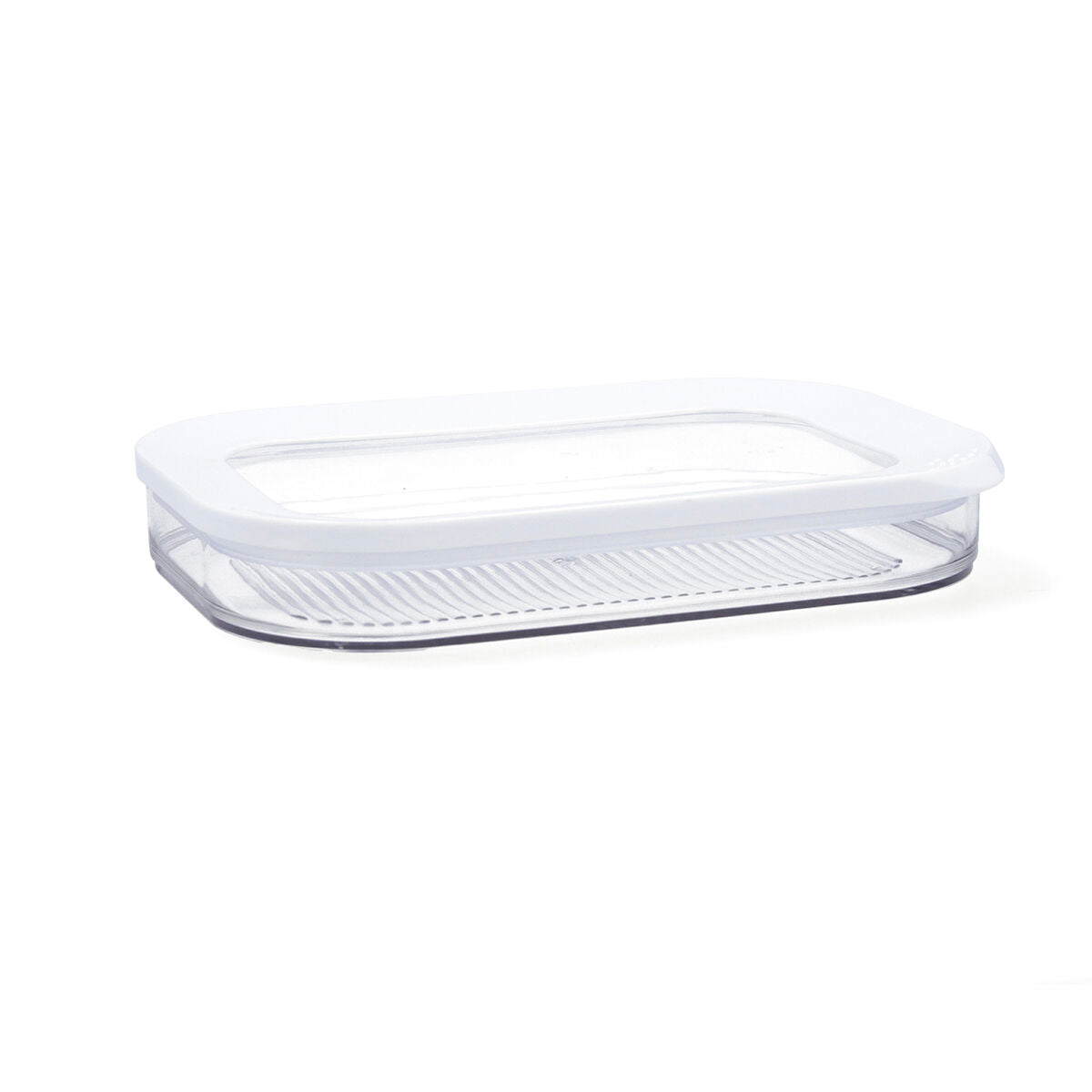 Rectangular Lunchbox with Lid Quid Rico Transparent Plastic 22 x 16 x 3,5 cm Quid