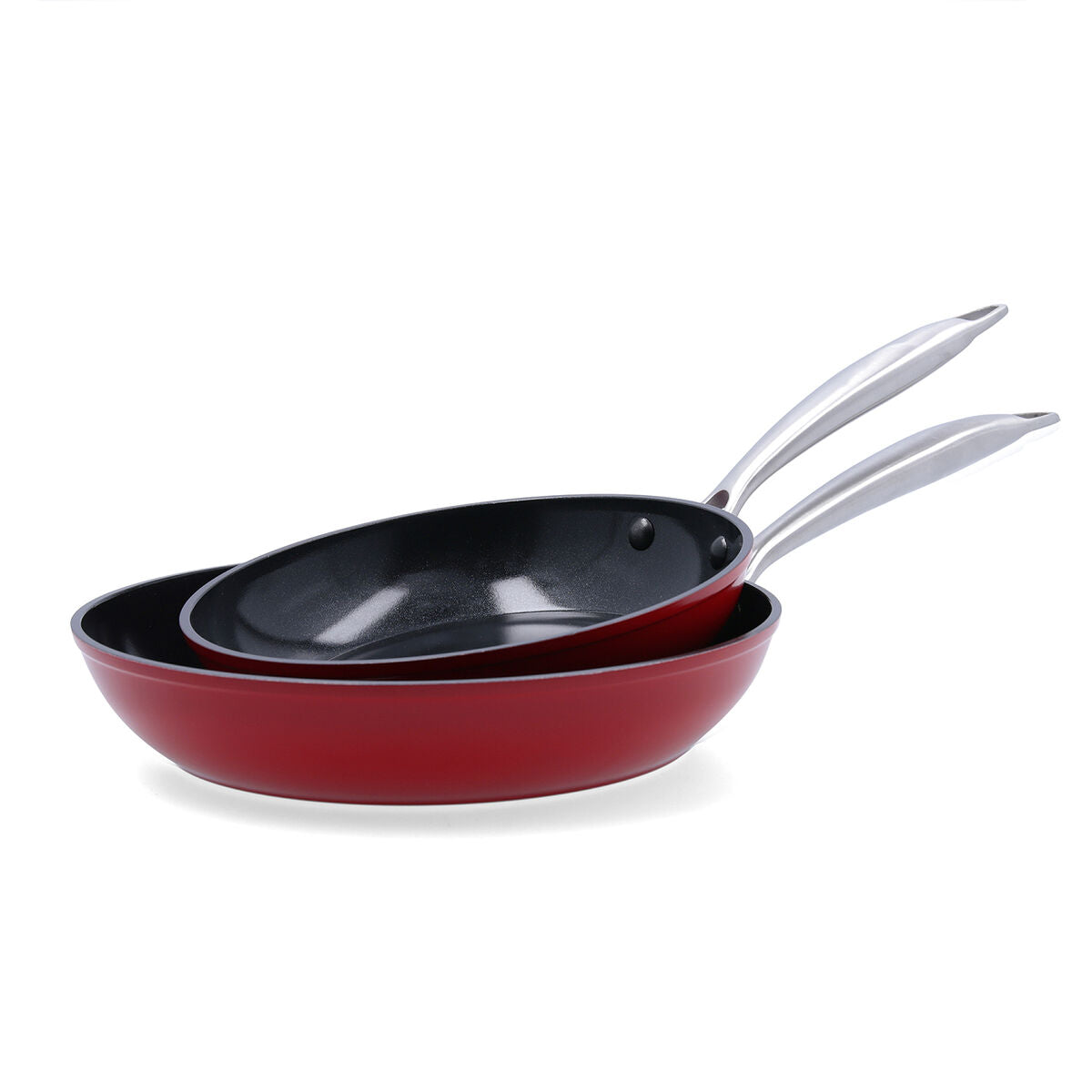 Set of pans Quid Mirro Red Metal 3 Pieces Quid