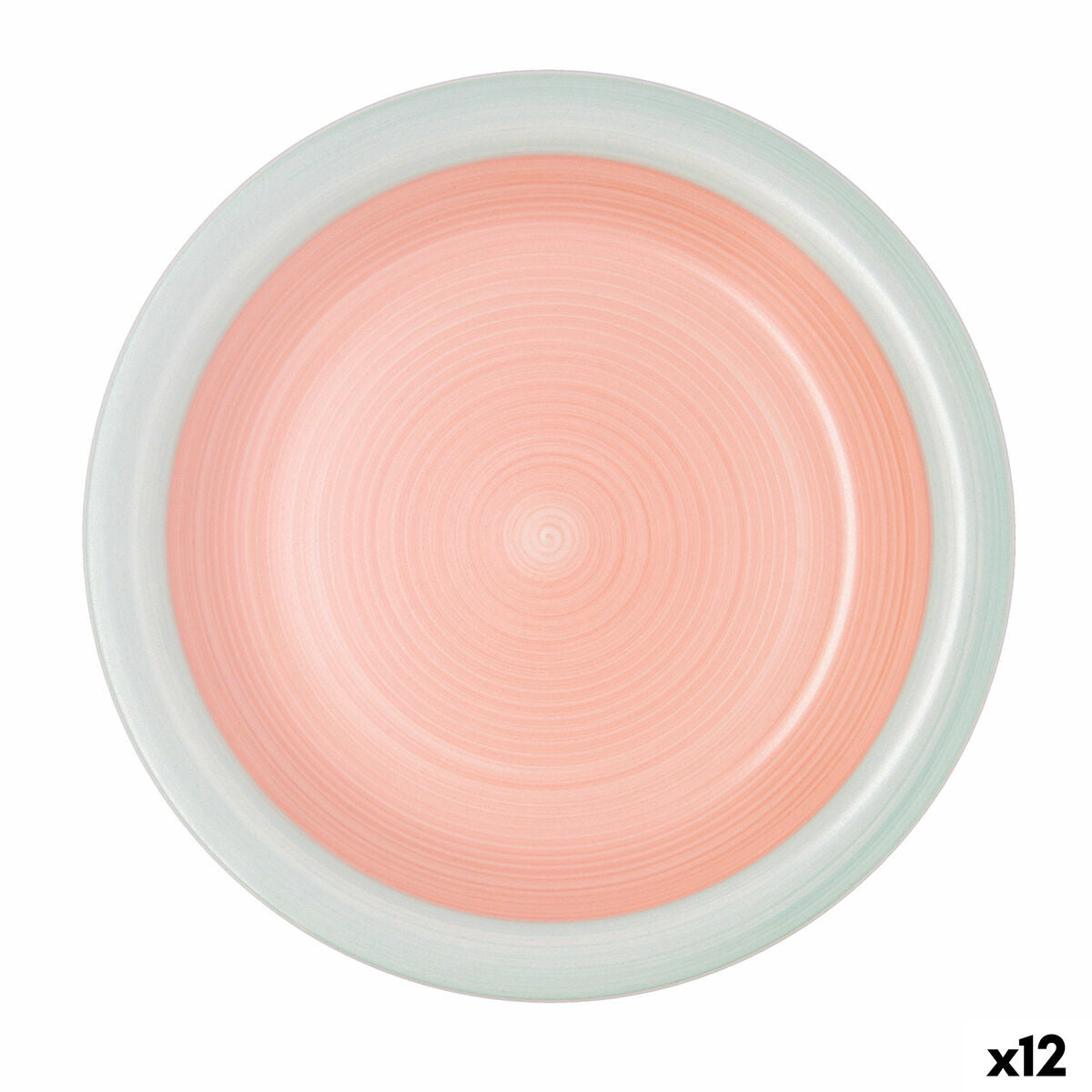 Flat Plate Quid Kaleido Green Coral Ceramic Ø 27 cm (12 Units) Quid