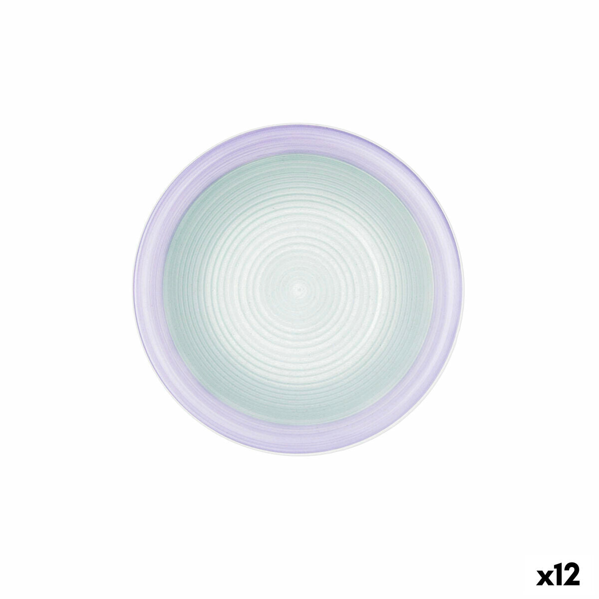 Deep Plate Quid Kaleido Green Purple Ceramic 21,5 cm (12 Units)