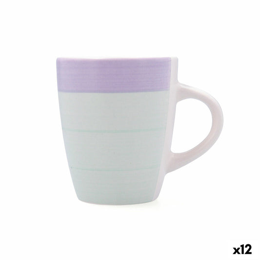 Cup Quid Kaleido Green Purple Ceramic 330 ml (12 Units) Quid