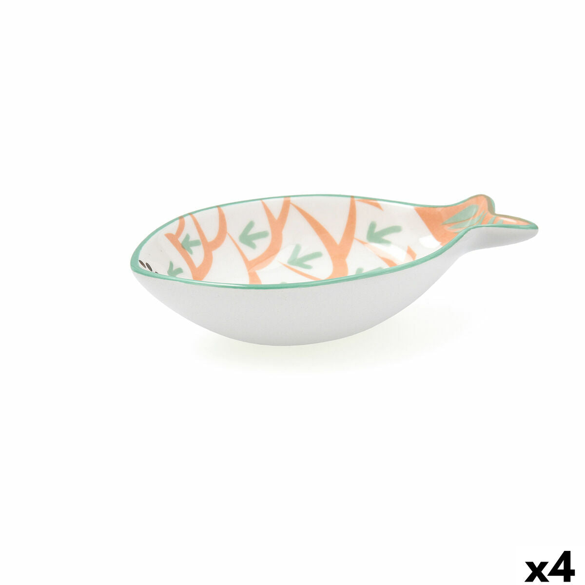 Snack Bowl Quid Kaleido White Ceramic 14 x 9 x 3 cm (4 Units) Quid