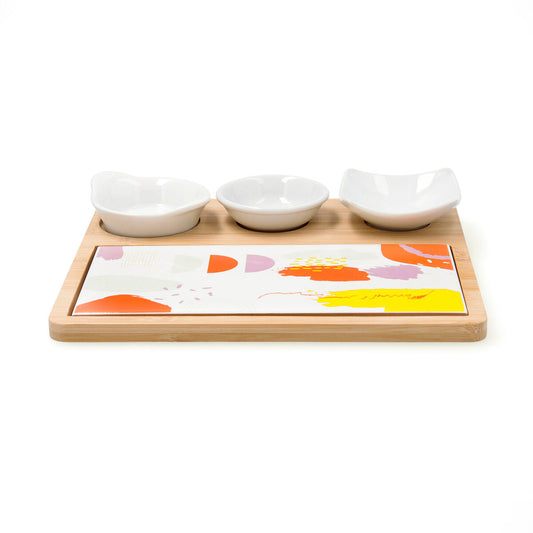 Serving set Quid Kaleido Multicolour Wood 23 x 19,5 x 3,5 cm 5 Pieces Quid