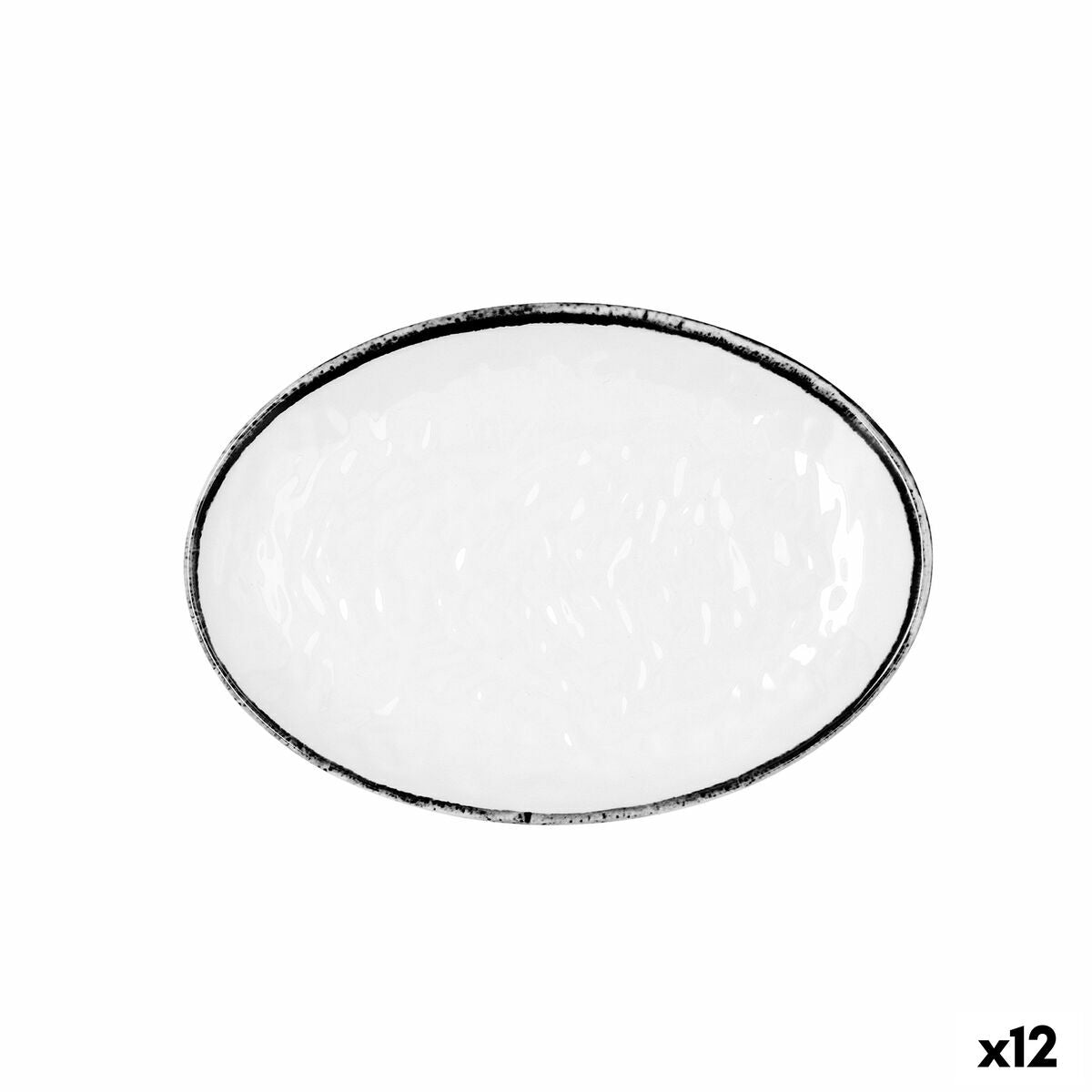 Flat Plate Quid Select Filo White Black Plastic 21,3 x 15 cm (12 Units) Quid