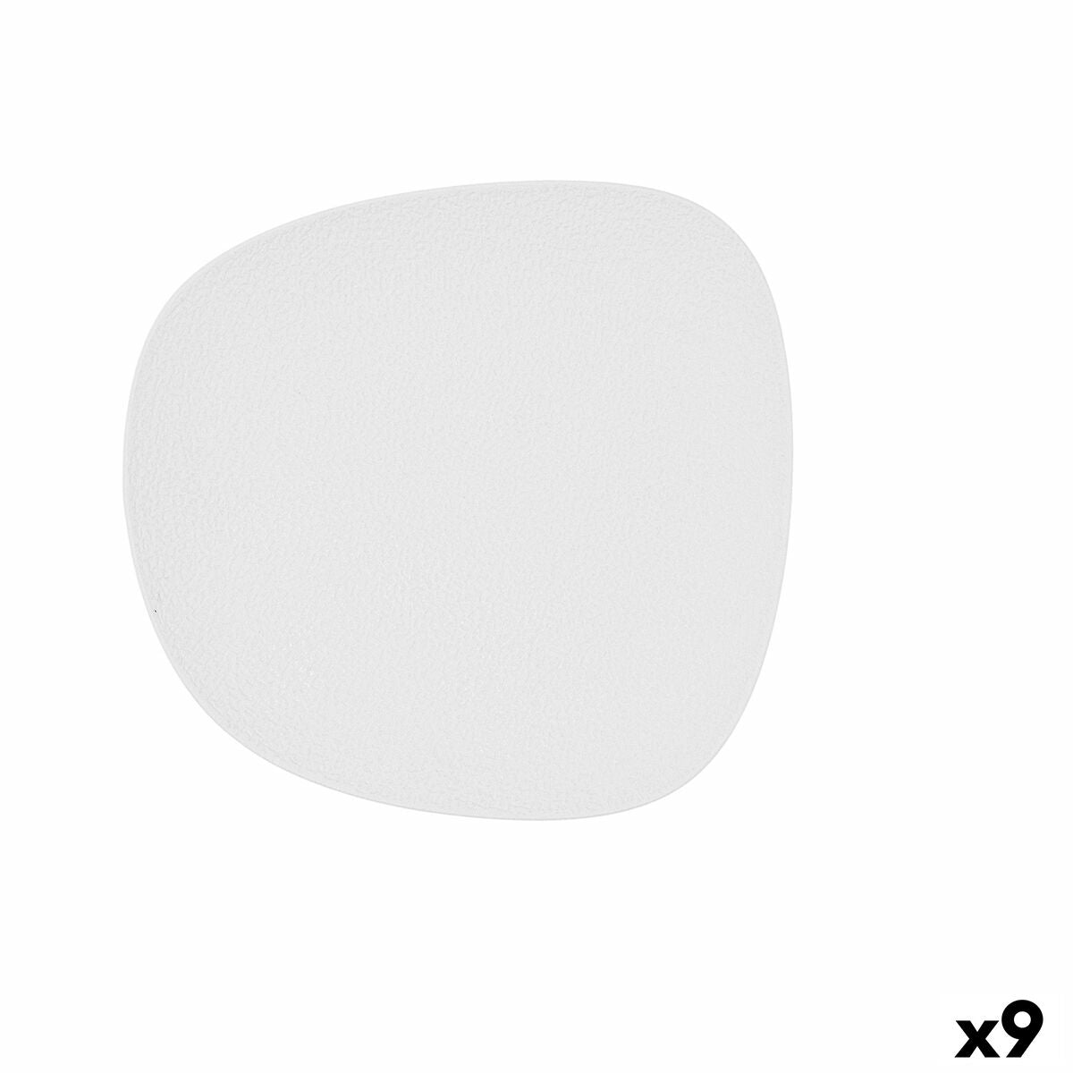 Flat Plate Bidasoa Fosil White Ceramic Squared 21,1 x 20,3 x 2,3 cm (9Units) Bidasoa