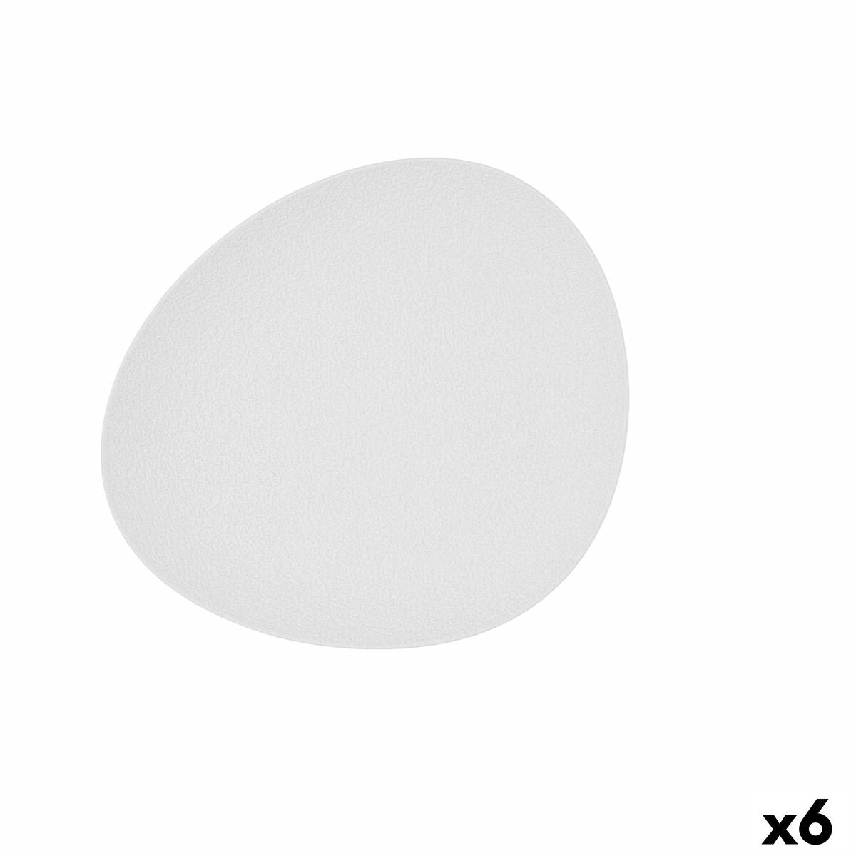 Flat Plate Bidasoa Fosil White Ceramic Oval 28 x 24,8 x 2,5 cm (6 Units) Bidasoa