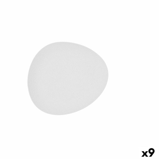 Flat Plate Bidasoa Fosil White Ceramic Oval 22,8 x 20,1 x 2,2 cm (9Units) Bidasoa