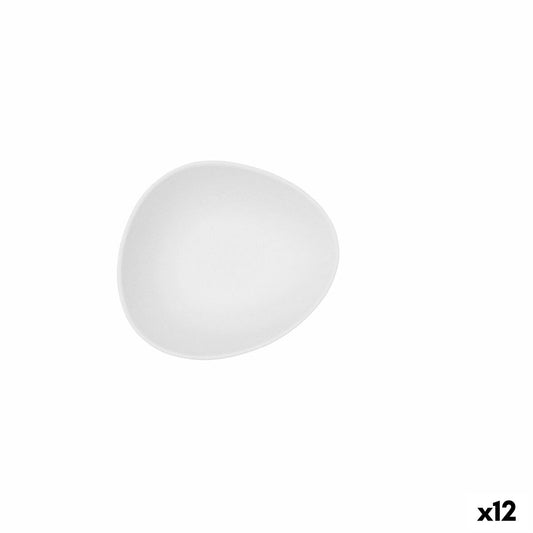 Bowl Bidasoa Fosil White Ceramic Oval 14 x 12,4 x 4,8 cm (12 Units) Bidasoa