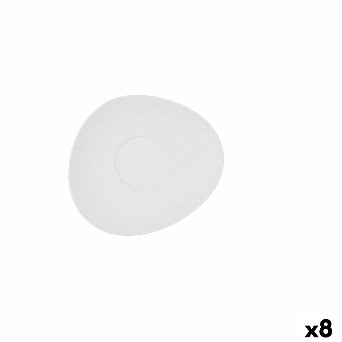 Plate Bidasoa Fosil White Ceramic Aluminium Oxide 15,8 x 13,8 x 2 cm Coffee (8 Units) Bidasoa