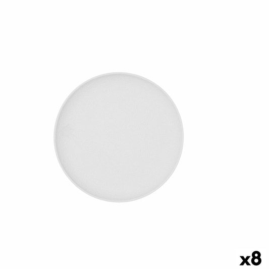 Flat Plate Bidasoa Fosil White Ceramic 21,3 x 21,2 x 2,2 cm (8 Units) Bidasoa