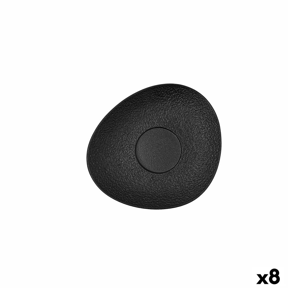 Plate Bidasoa Fosil Black Ceramic Aluminium Oxide 15,8 x 13,8 x 2 cm Coffee (8 Units) Bidasoa