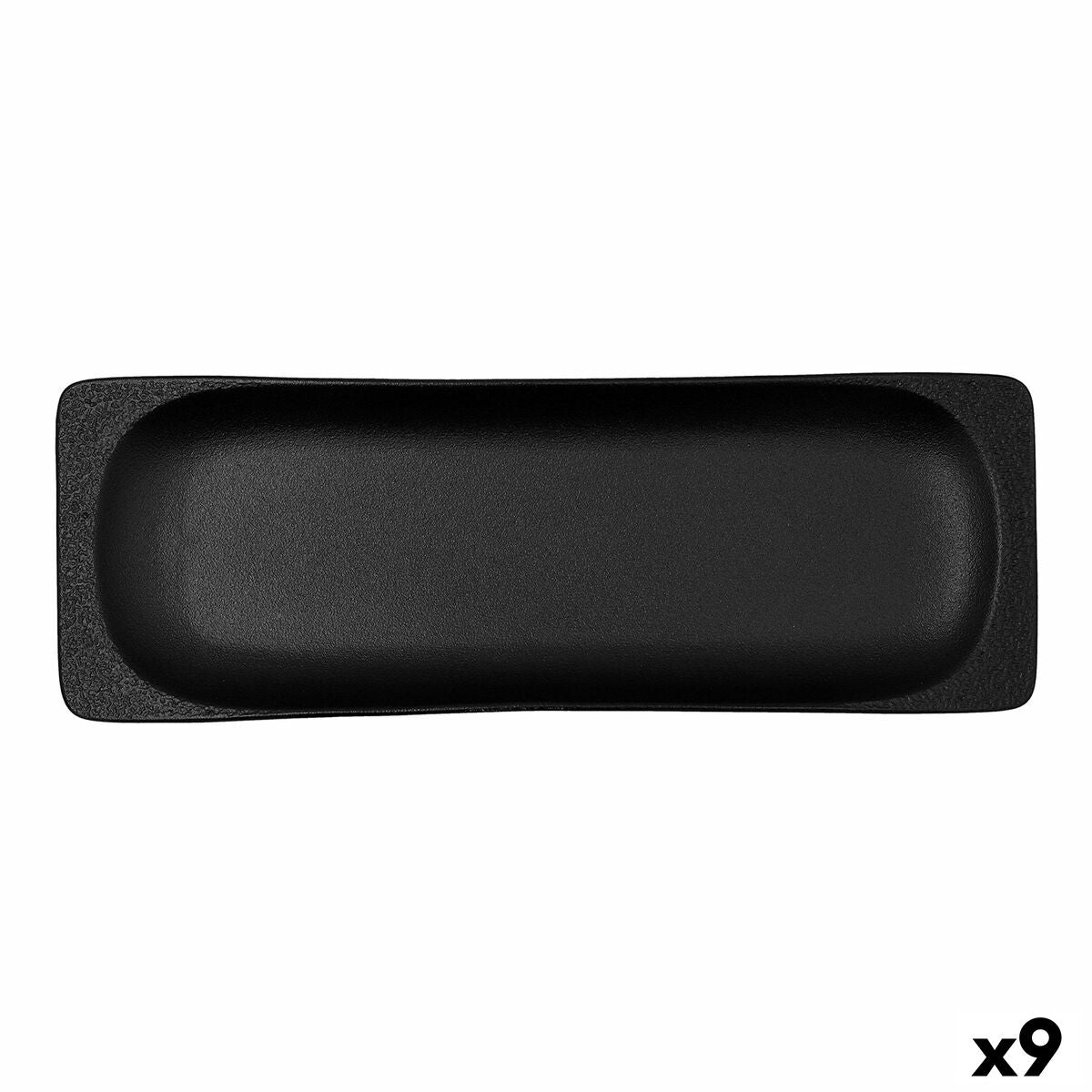 Snack tray Bidasoa Fosil Black Ceramic Aluminium Oxide 36 x 12,7 x 2,9 cm (9Units) Bidasoa