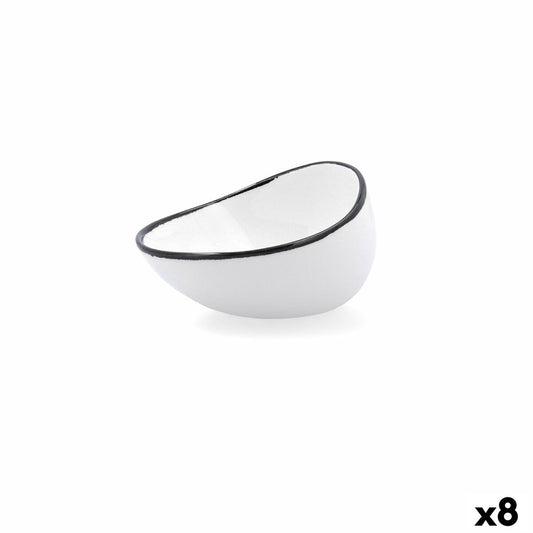 Bowl Ariane Vital Filo White Black Ceramic 12,5 cm (8 Units) Ariane