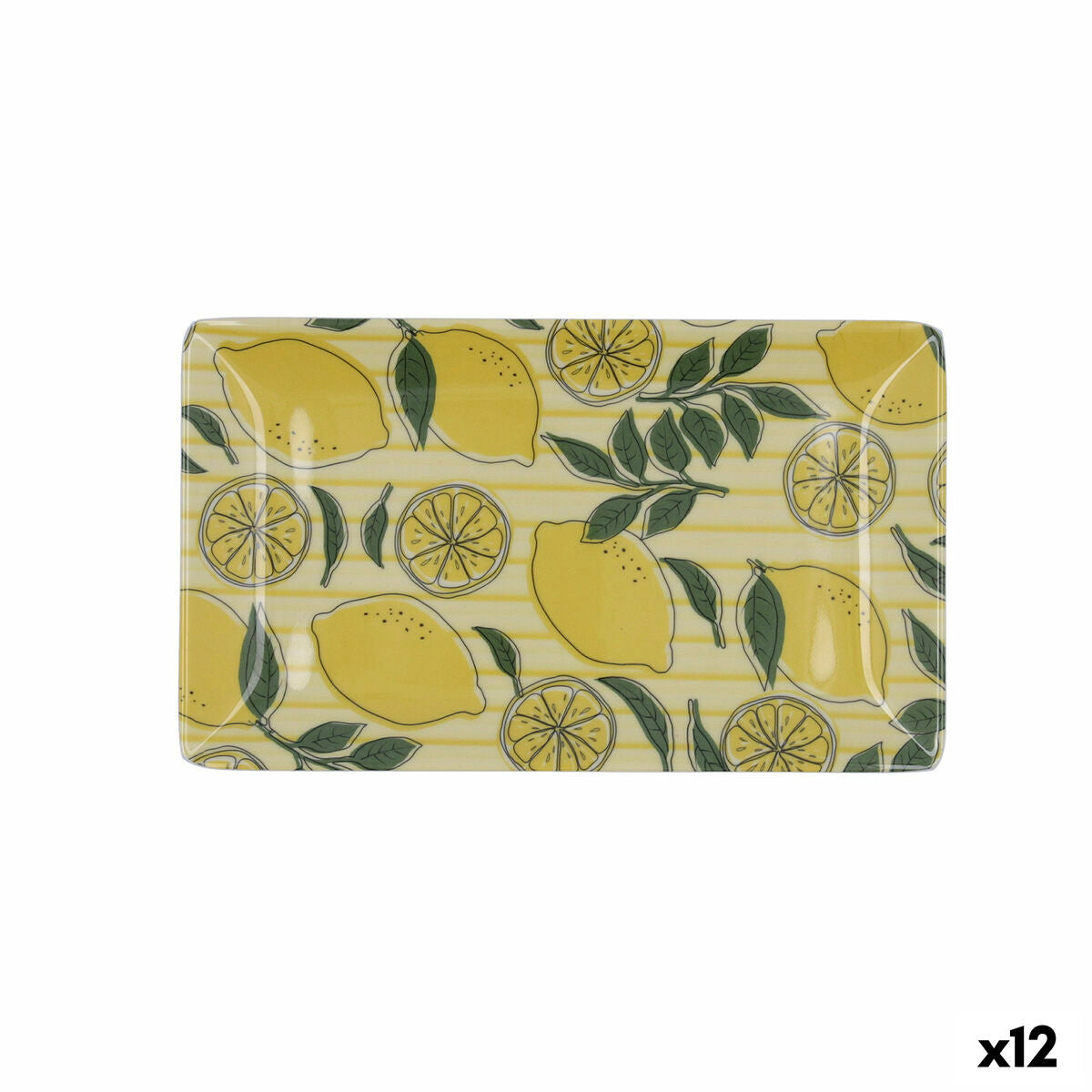 Snack tray Quid Sicilia Multicolour Bioplastic Lemon 25 x 15 x 2 cm (12 Units) Quid