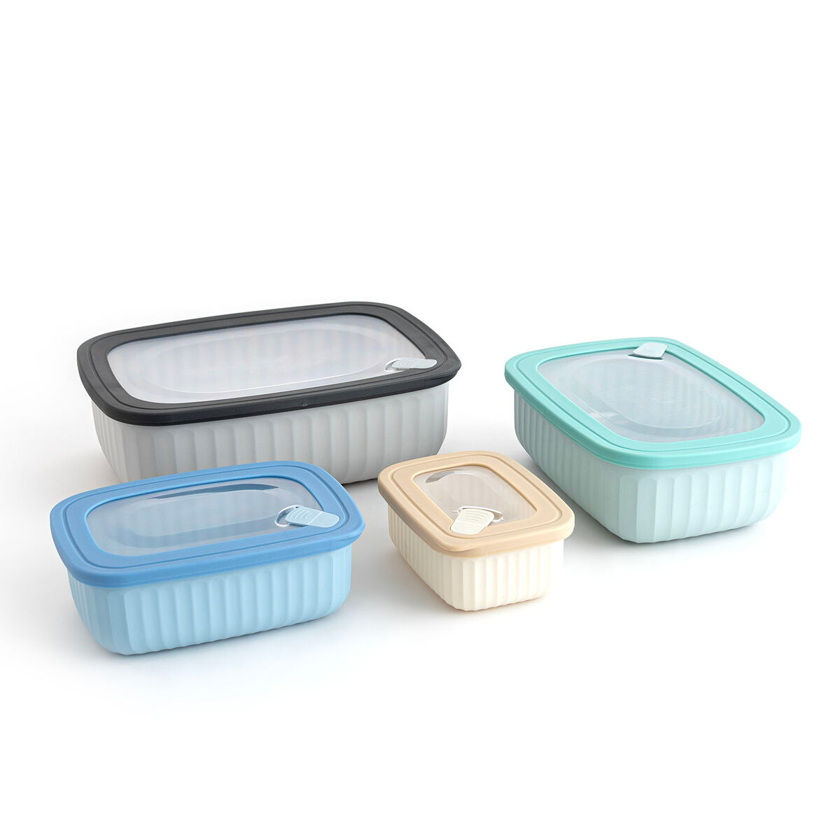 Set of lunch boxes Bidasoa Mia Multicolour Plastic BPA-free 380 ml 850 ml 1,6 L 2,85 L (4 Units) Bidasoa