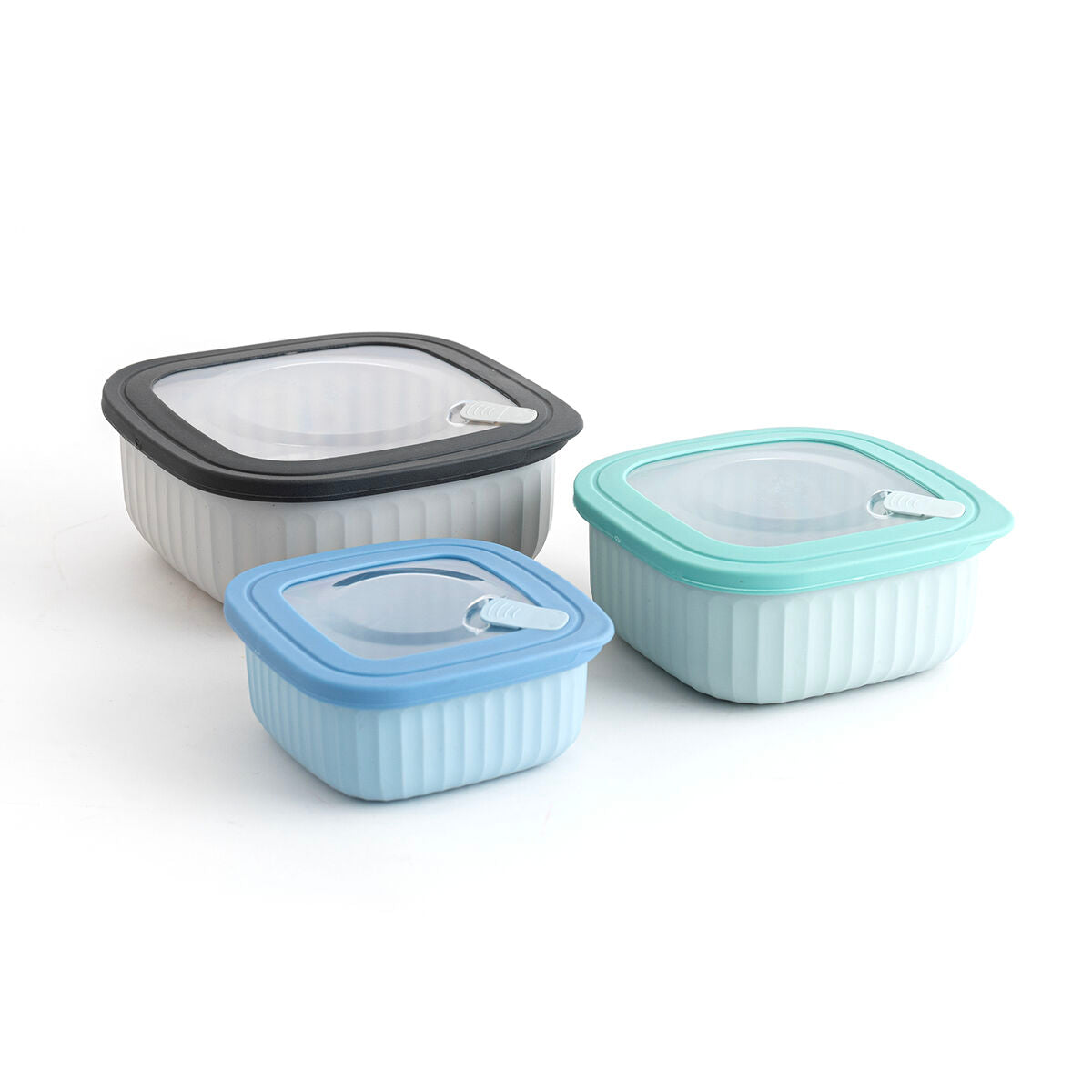 Set of lunch boxes Bidasoa Mia Multicolour Plastic BPA-free 450 ml 850 ml 1,4 L 3 Units Bidasoa