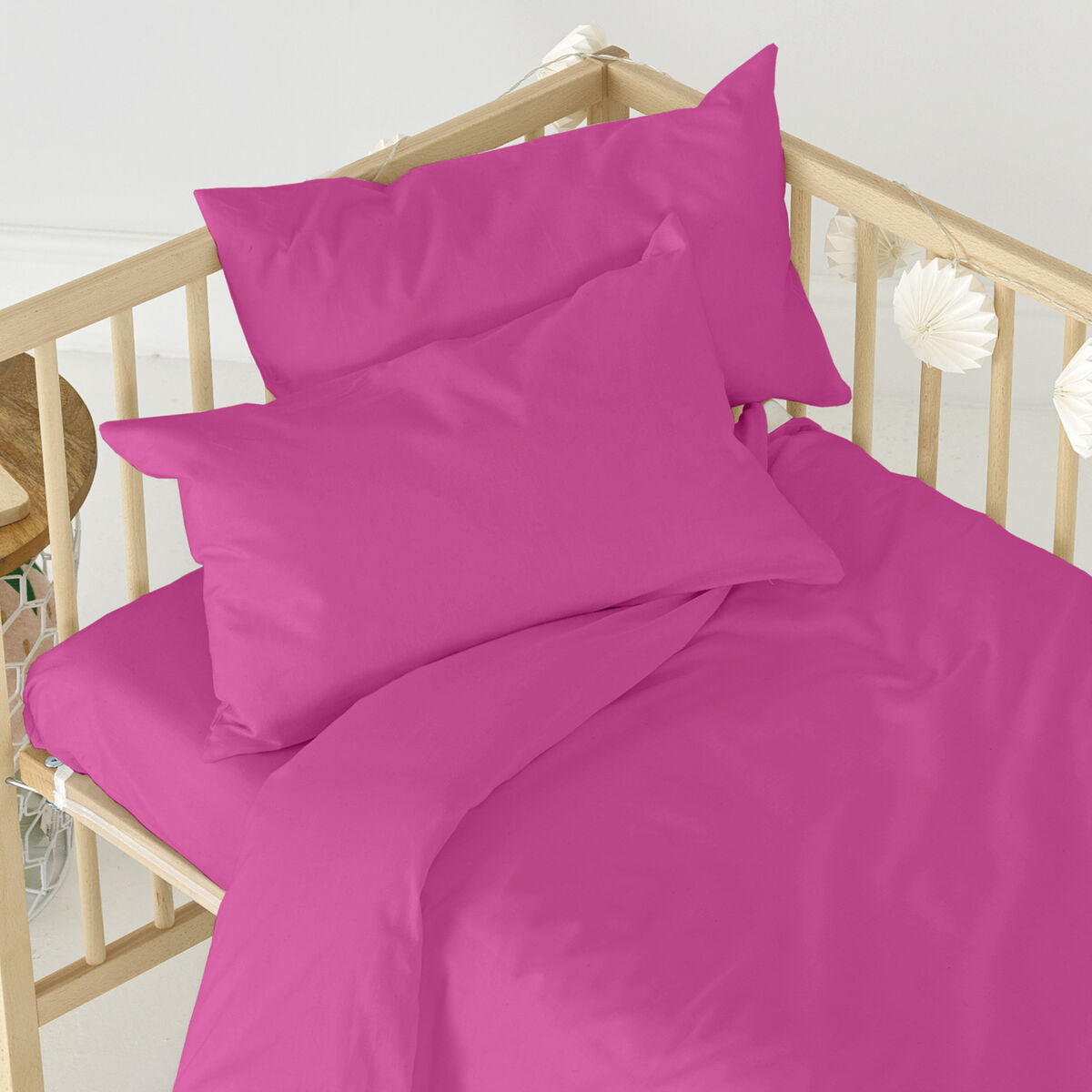 Fitted sheet HappyFriday BASIC KIDS Fuchsia 70 x 140 x 14 cm HappyFriday