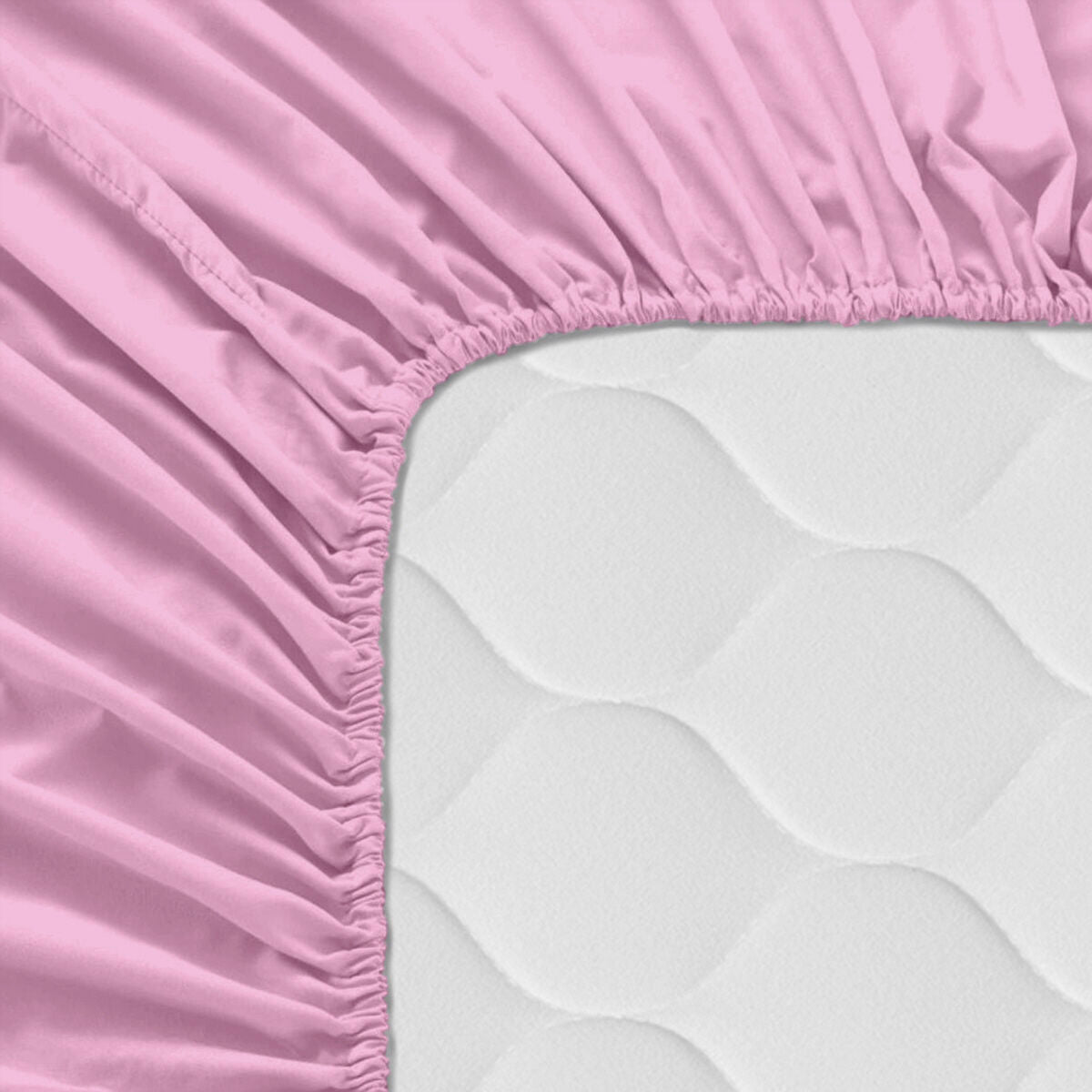 Fitted sheet HappyFriday BASIC KIDS Pink Single HappyFriday