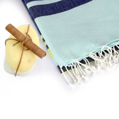 Towel set HappyFriday Lush Blue 2 Pieces HappyFriday