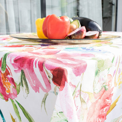 Tablecloth HappyFriday Pink bloom Multicolour 150 x 150 cm HappyFriday