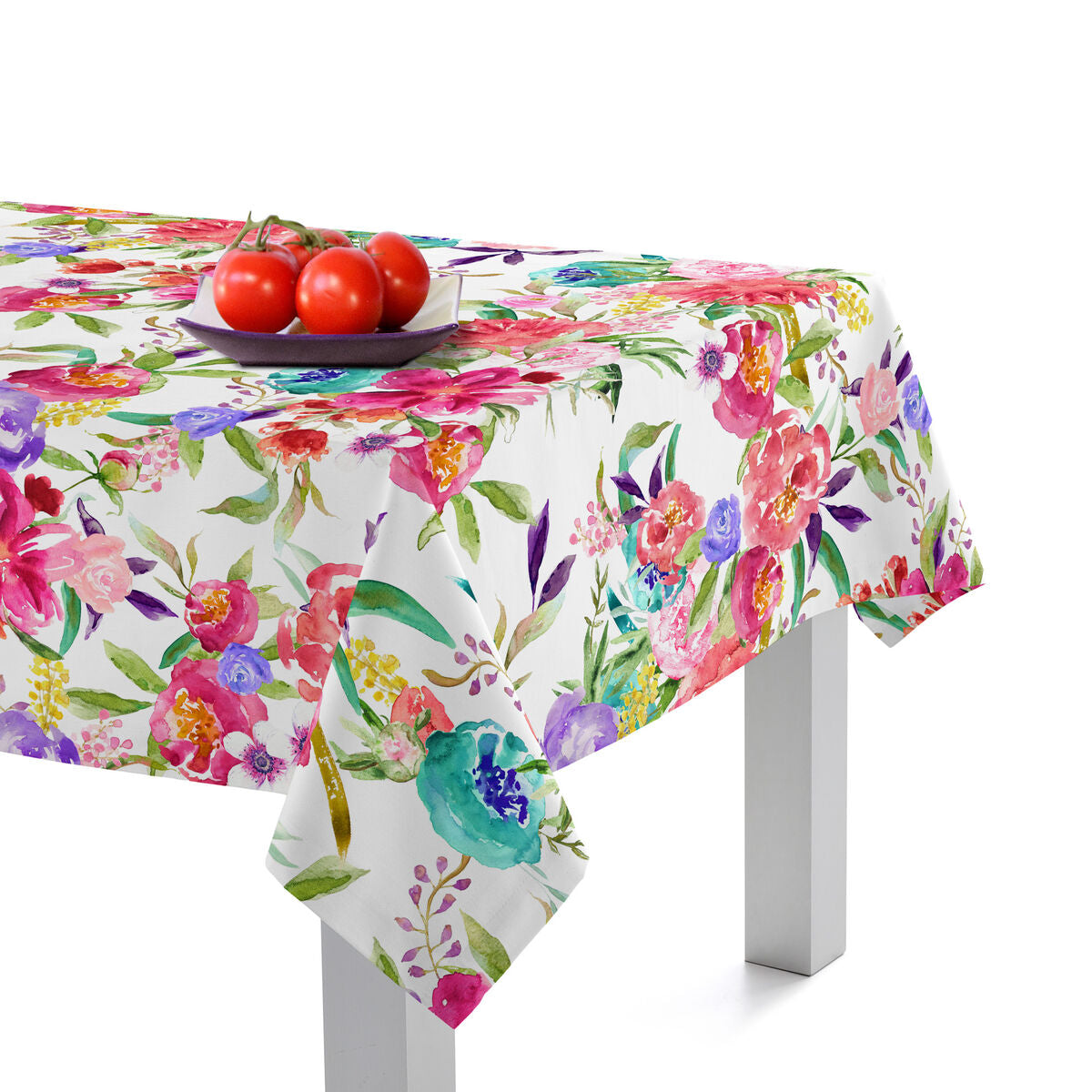 Tablecloth HappyFriday Pink bloom Multicolour 150 x 150 cm HappyFriday