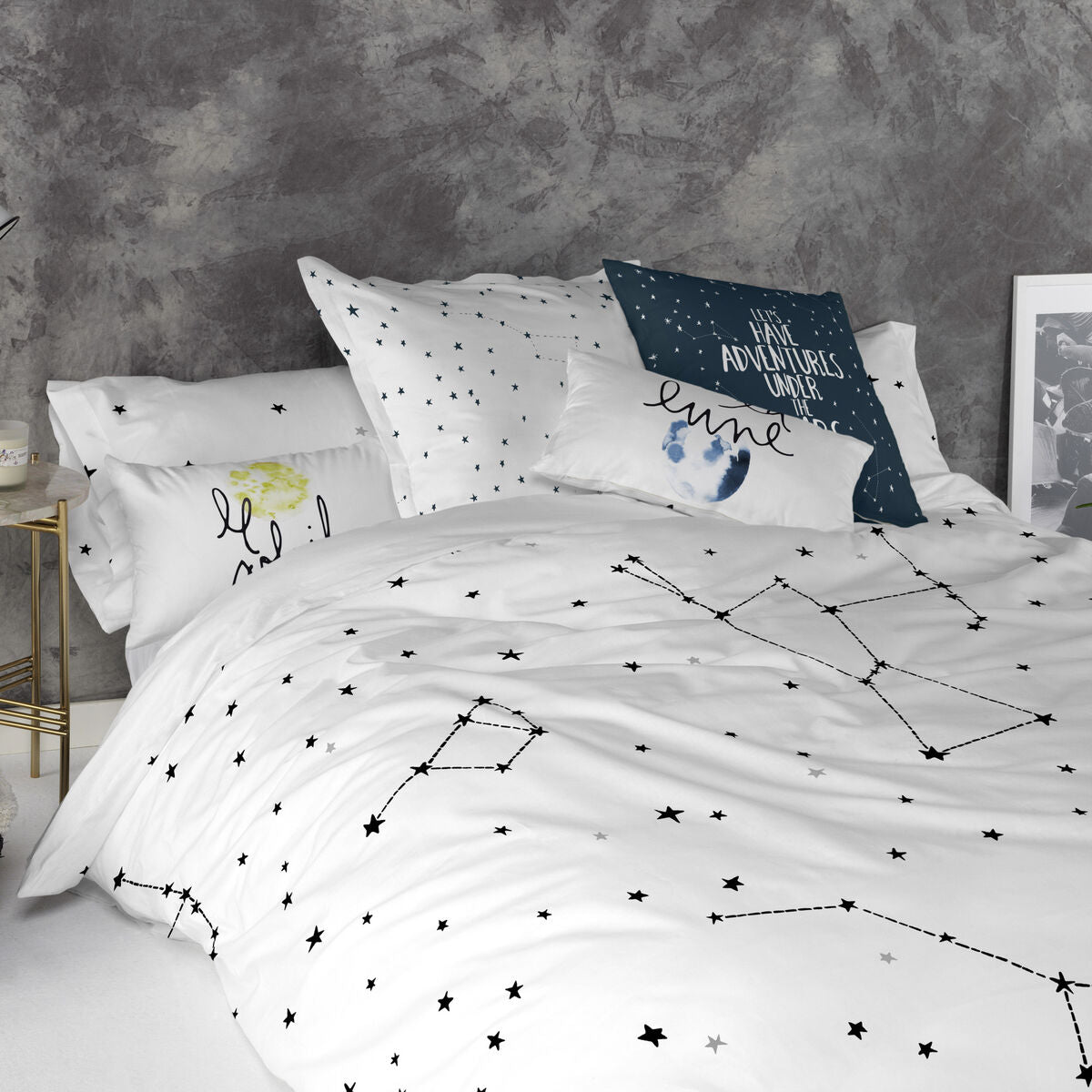 Pillowcase HappyFriday Blanc Constellation Multicolour 50 x 75 cm (2 Units) HappyFriday