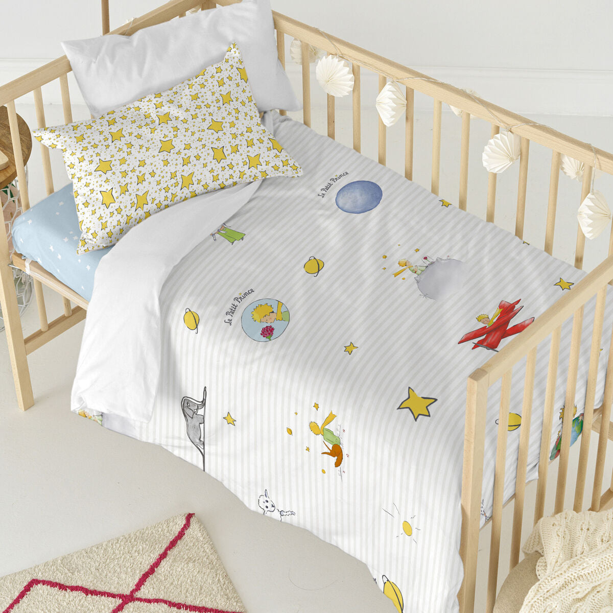 Duvet cover set HappyFriday LE PETIT PRINCE Multicolour Baby Crib 28 x 2 x 38 cm HappyFriday