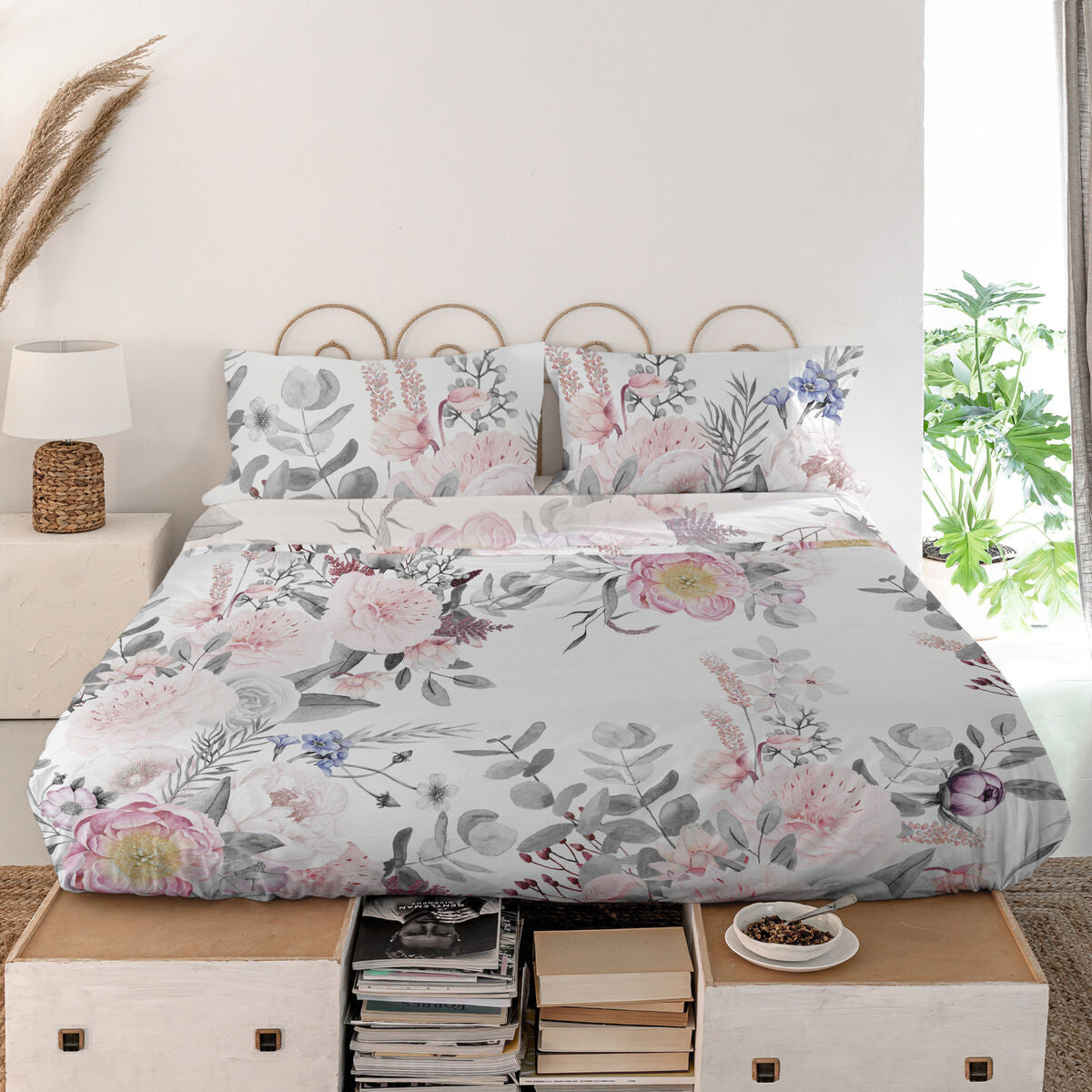 Top sheet HappyFriday Delicate bouquet Multicolour Single HappyFriday