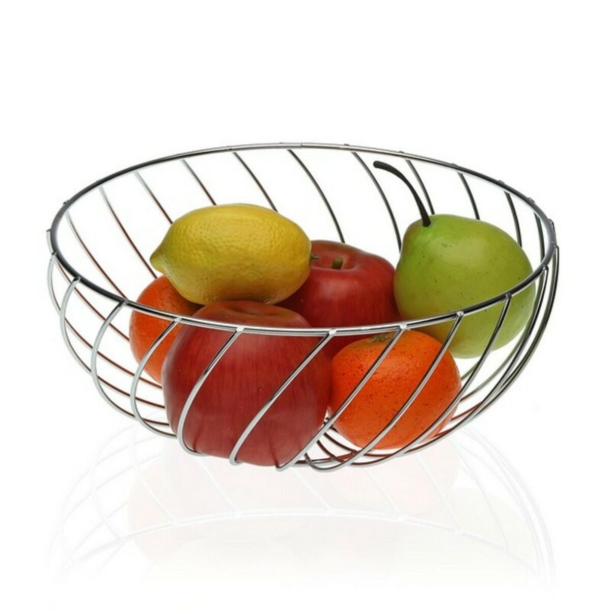 Fruit Bowl Metal Chromed (26 x 12 x 26 cm) Versa