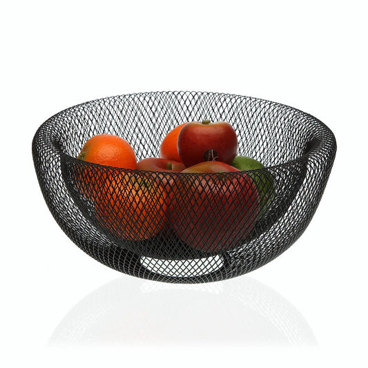 Fruit Bowl Versa Black Steel Iron (15 x 30 cm) Versa