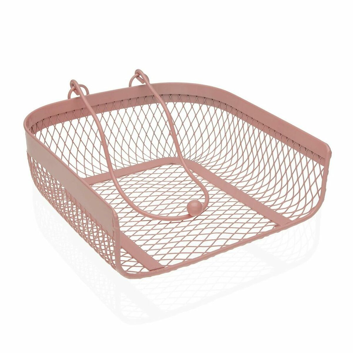 Napkin holder Versa Pink Metal Steel 20 x 6,8 x 18,5 cm Versa