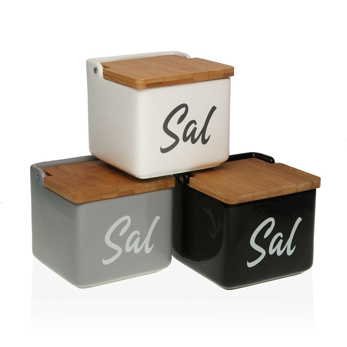 Salt Shaker with Lid Versa 12,2 x 11,5 x 12,2 cm Ceramic Versa